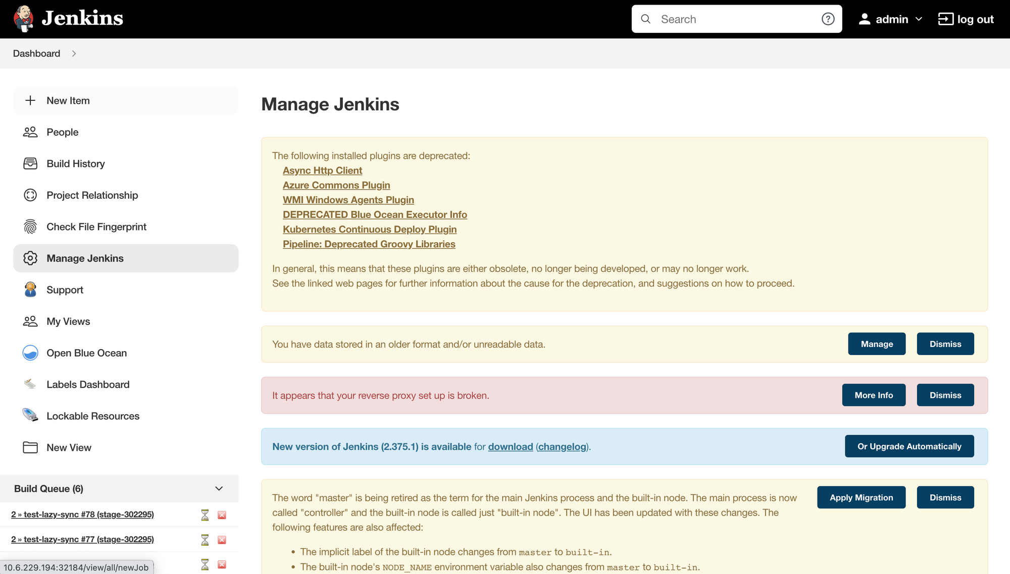 manage jennkins
