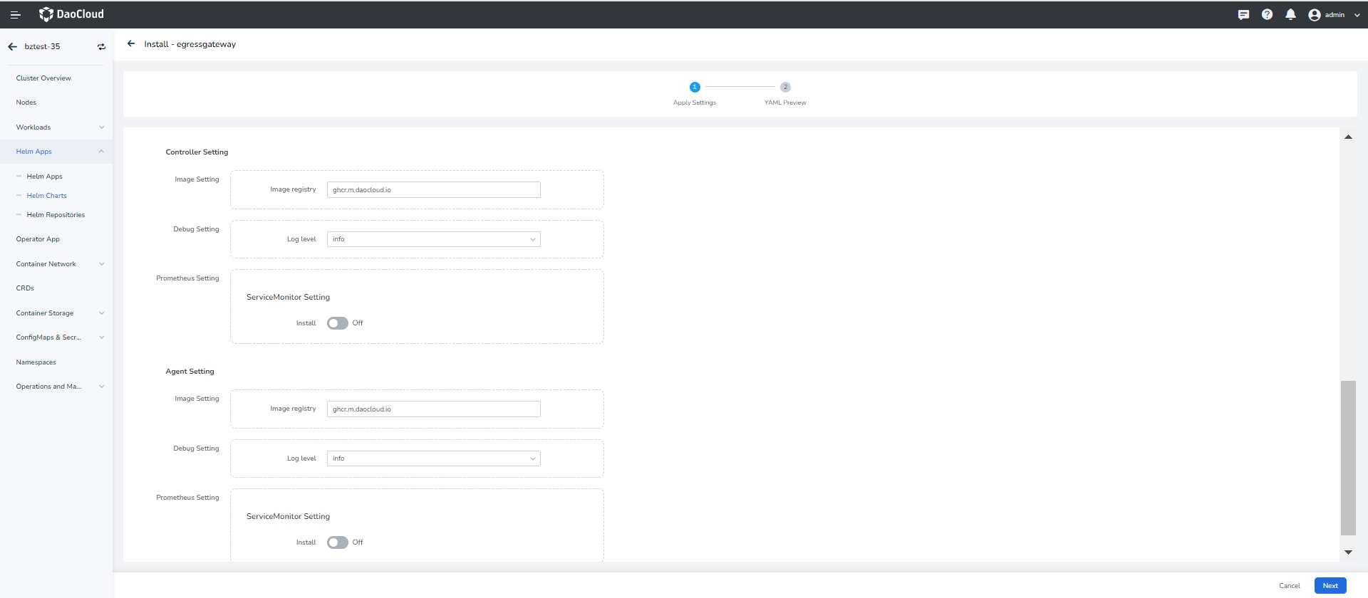 fill in parameters