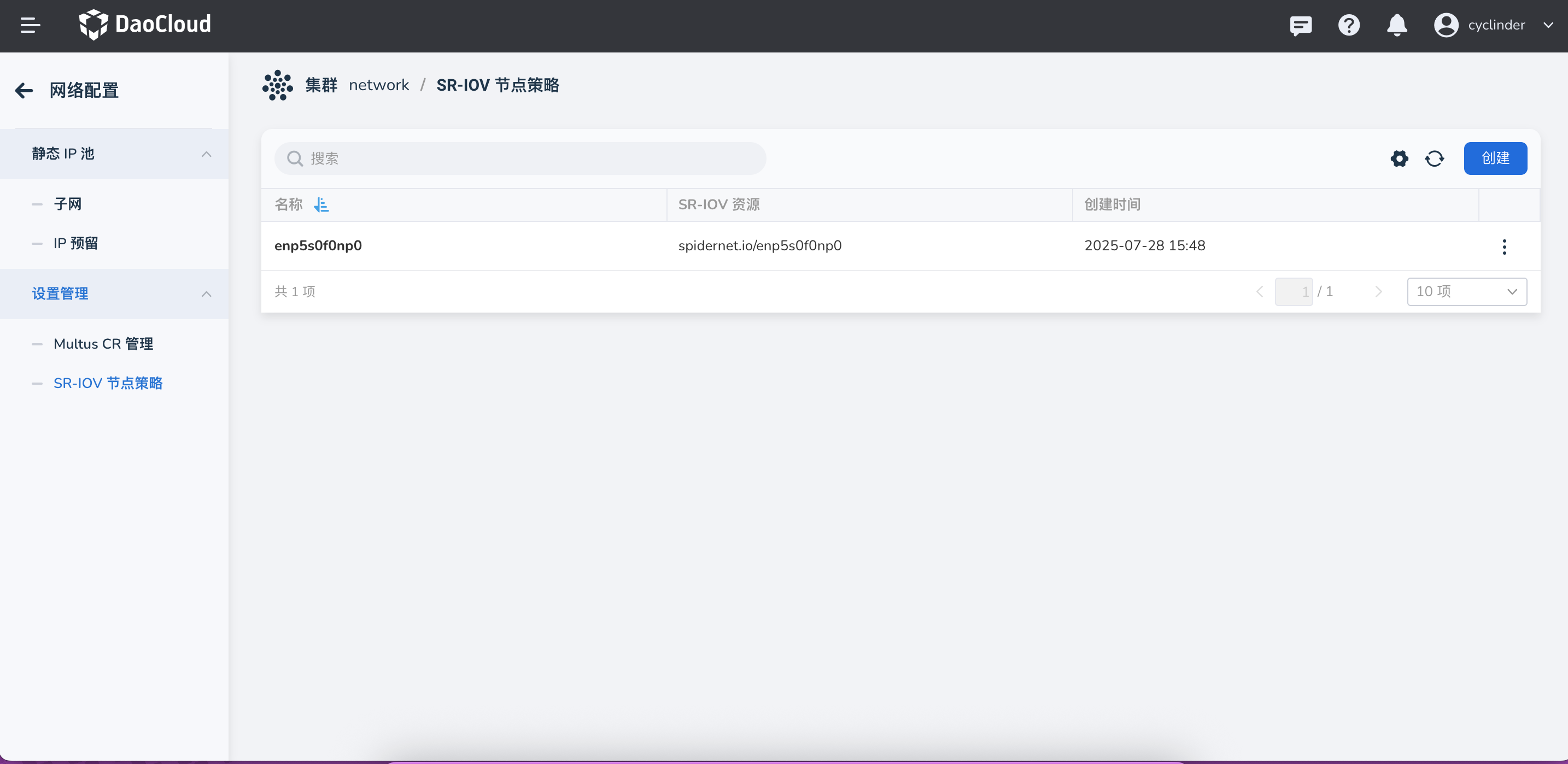 SR-IOV node policy management